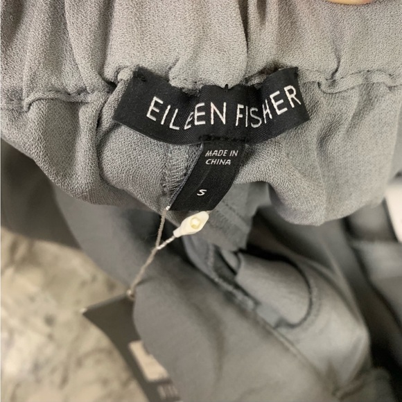 Eileen Fisher 100% Silk Grey Gray Joggers Pants NWT SIZE SMALL RETAIL $258 - Picture 3 of 7
